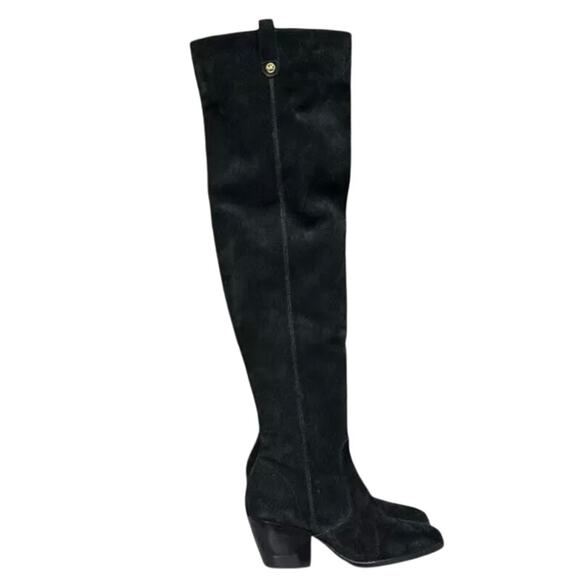 NWOB-Michael Kors Harlow Black Suede Pointed Toe Over-The-Knee Boots Size 6 - Picture 7 of 7